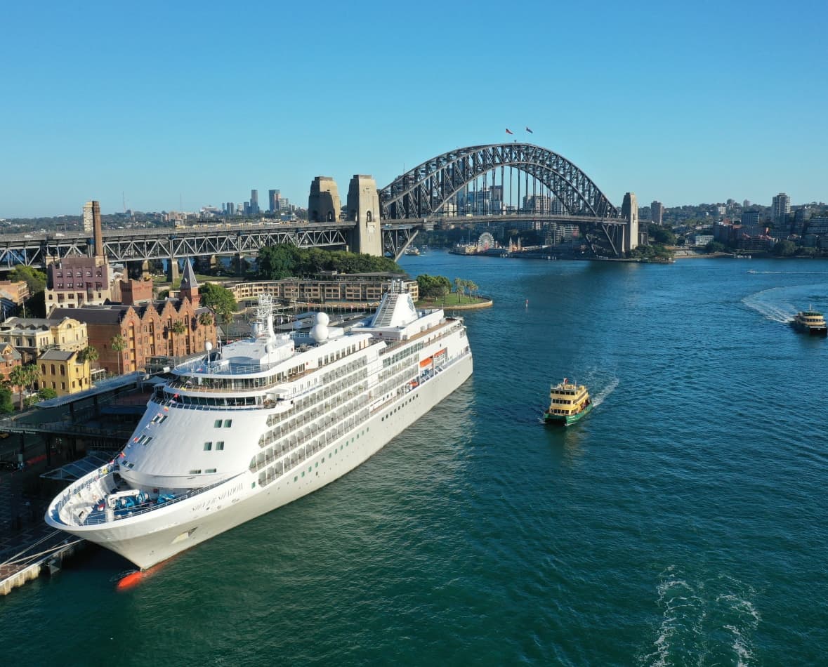 A cruise liner docked